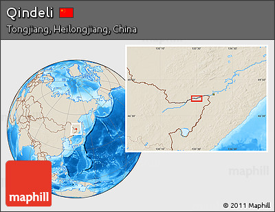 Shaded Relief Location Map of Qindeli