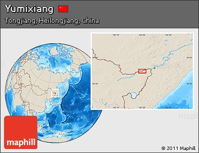 Shaded Relief Location Map of Yumixiang