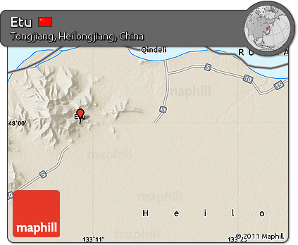 Shaded Relief Map of Etu