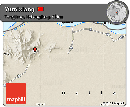 Shaded Relief Map of Yumixiang