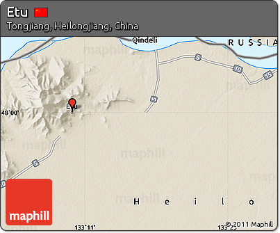 Shaded Relief Map of Etu