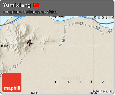 Shaded Relief Map of Yumixiang