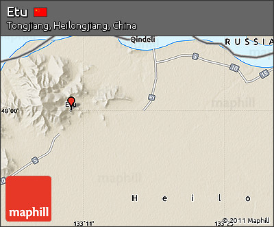 Shaded Relief Map of Etu