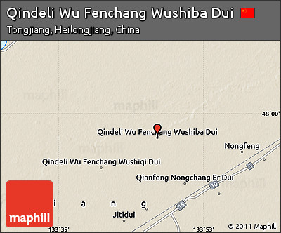 Shaded Relief Map of Qindeli Wu Fenchang Wushiba Dui