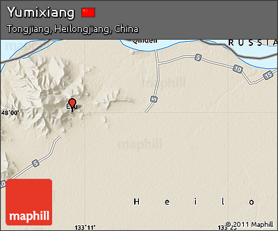 Shaded Relief Map of Yumixiang