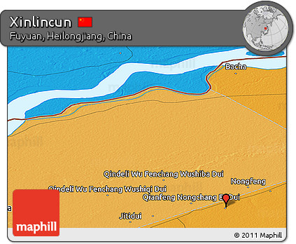 Political Panoramic Map of Xinlincun