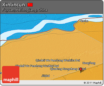 Political Panoramic Map of Xinlincun