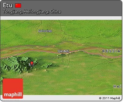 Satellite Panoramic Map of Etu
