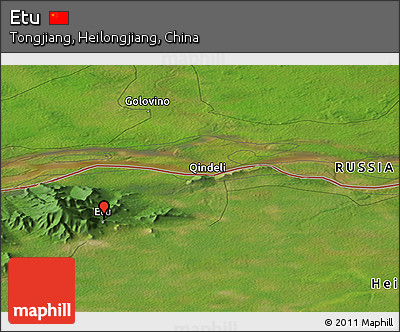 Satellite Panoramic Map of Etu