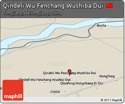 Shaded Relief Panoramic Map of Qindeli Wu Fenchang Wushiba Dui
