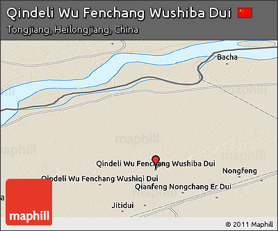 Shaded Relief Panoramic Map of Qindeli Wu Fenchang Wushiba Dui