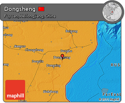 Political 3D Map of Dongsheng