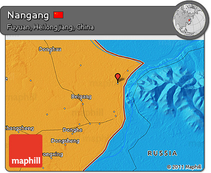 Political 3D Map of Nangang