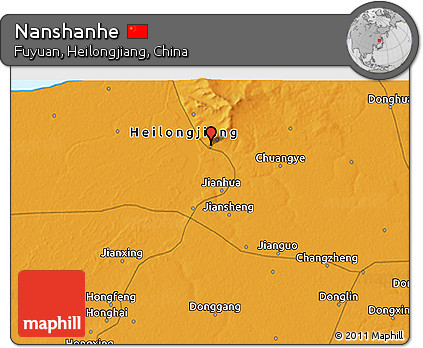 Political 3D Map of Nanshanhe
