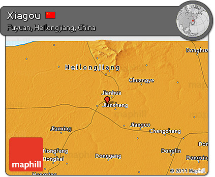 Political 3D Map of Xiagou