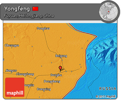 Political 3D Map of Yongfeng