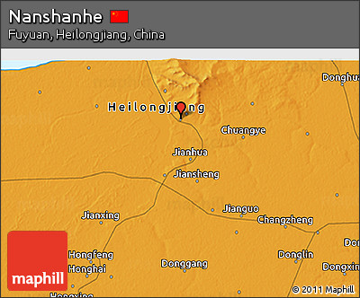 Political 3D Map of Nanshanhe
