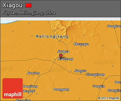 Political 3D Map of Xiagou