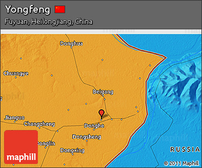 Political 3D Map of Yongfeng