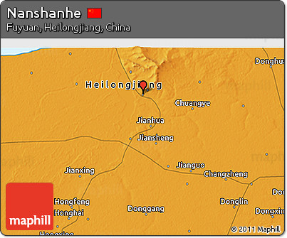 Political 3D Map of Nanshanhe