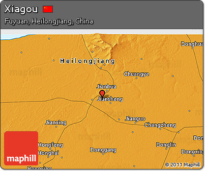Political 3D Map of Xiagou