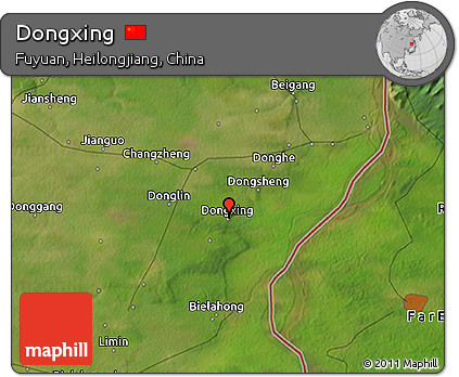 Satellite 3D Map of Dongxing