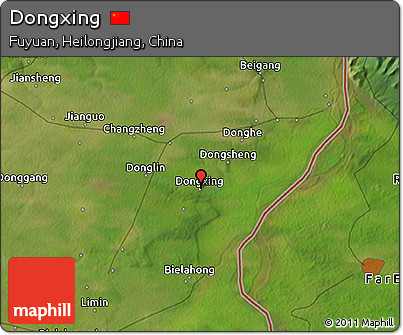 Satellite 3D Map of Dongxing