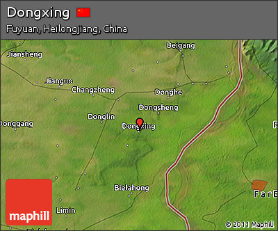 Satellite 3D Map of Dongxing