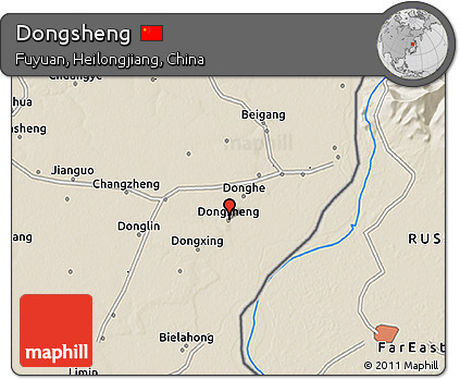 Shaded Relief 3D Map of Dongsheng