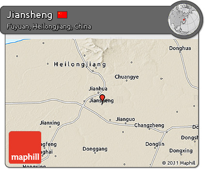 Shaded Relief 3D Map of Jiansheng