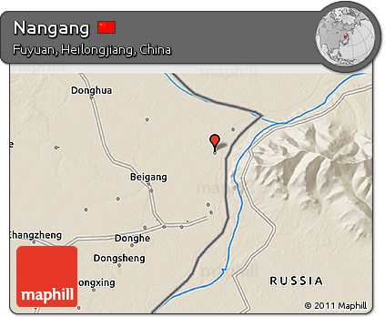 Shaded Relief 3D Map of Nangang