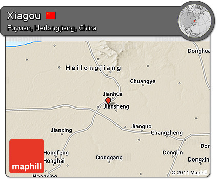 Shaded Relief 3D Map of Xiagou
