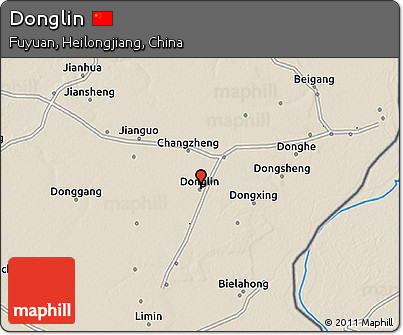 Shaded Relief 3D Map of Donglin