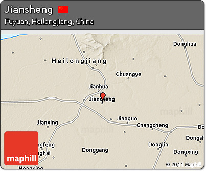 Shaded Relief 3D Map of Jiansheng
