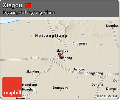 Shaded Relief 3D Map of Xiagou
