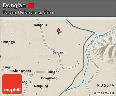 Shaded Relief 3D Map of Dong'an
