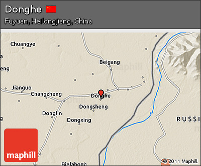Shaded Relief 3D Map of Donghe