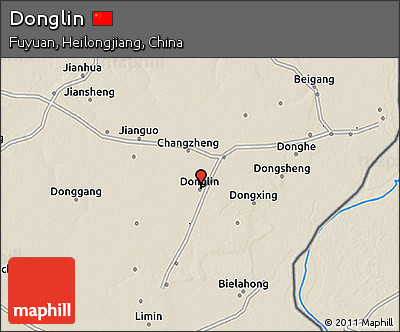 Shaded Relief 3D Map of Donglin