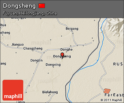 Shaded Relief 3D Map of Dongsheng