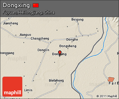 Shaded Relief 3D Map of Dongxing