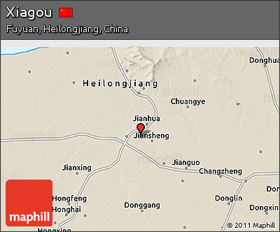 Shaded Relief 3D Map of Xiagou