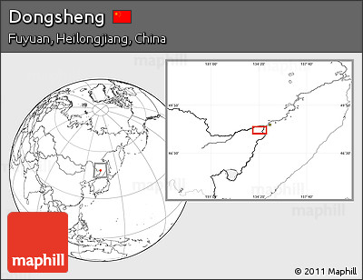 Blank Location Map of Dongsheng