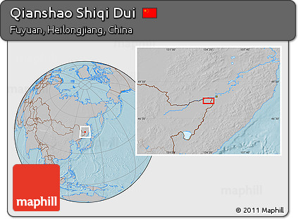 Gray Location Map of Qianshao Shiqi Dui, hill shading