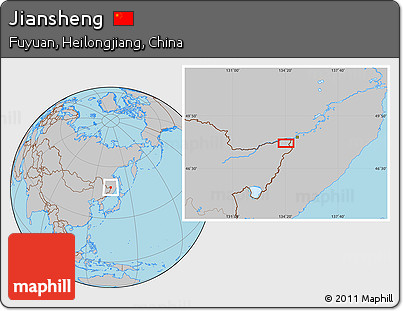 Gray Location Map of Jiansheng