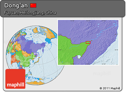 Political Location Map of Dong'an