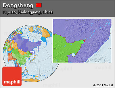 Political Location Map of Dongsheng