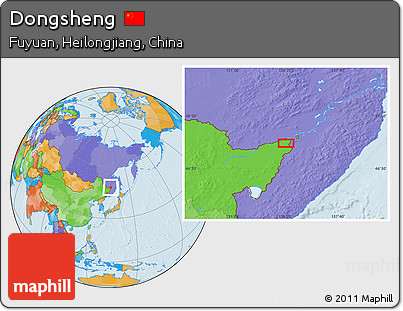 Political Location Map of Dongsheng