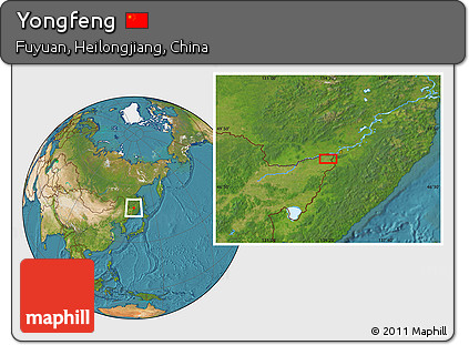 Satellite Location Map of Yongfeng