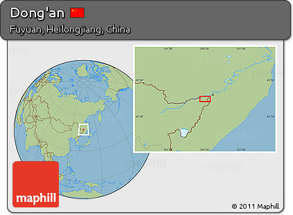 Savanna Style Location Map of Dong'an