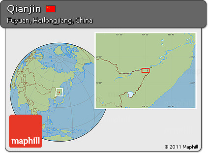 Savanna Style Location Map of Qianjin